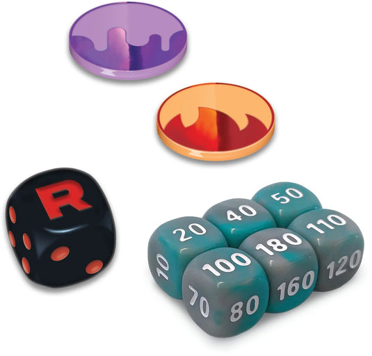 Damage-counter dice and condition markers from the Destined Rivals - Elite Trainer Box, designed for competitive Pokémon TCG gameplay.