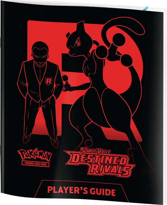 Player’s guide from the Destined Rivals - Elite Trainer Box featuring Mewtwo and Team Rocket leader, essential for Pokémon TCG strategy.